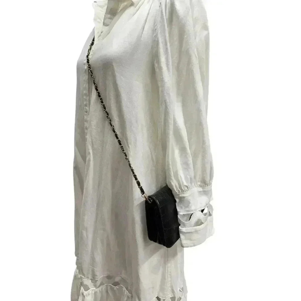 Badgley Mischka Black Crossbody Crocodile Bag / Clutch - Picture 14 of 15